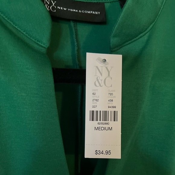 Bright green Ny&Co 100% cotton dress. Stretchy, versatile and comfortable - Picture 5 of 7